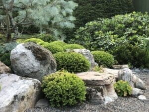 Photo of Okarikomi and stones in Japanese garden